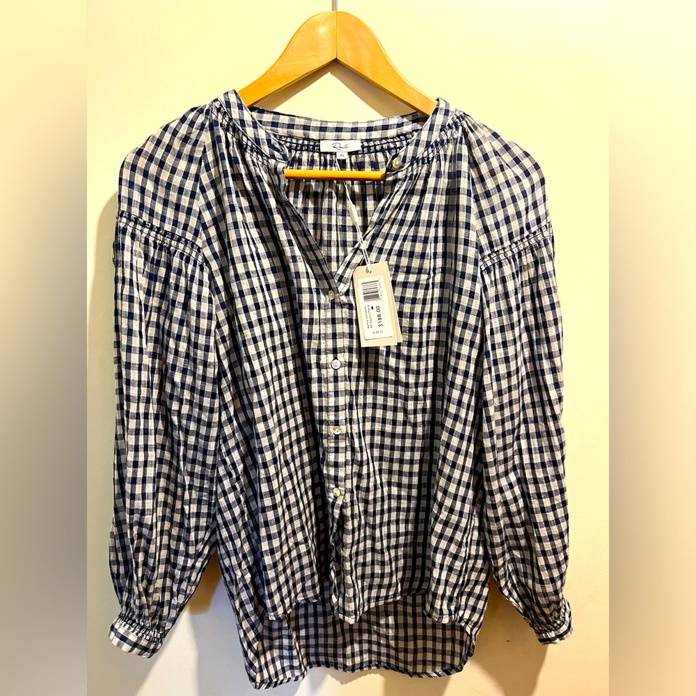 Cotton Rails gingham tunic style blouse